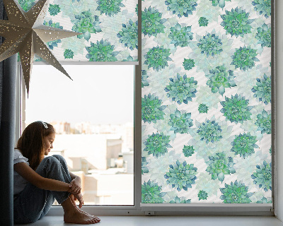 Modern roller blind green flowers design