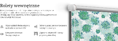 Modern roller blind Green flowers