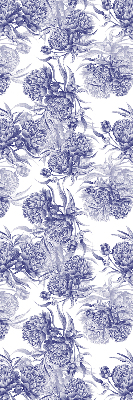 Roller blind for large window Blue bouquet