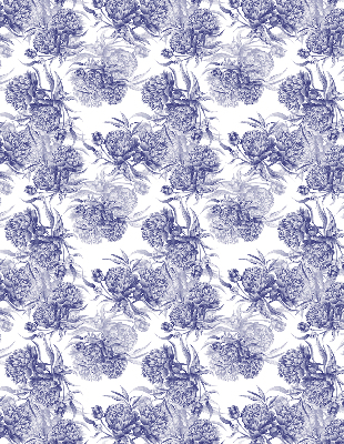 Roller blind for large window Blue bouquet