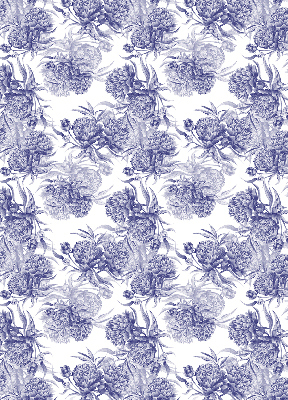 Roller blind for large window Blue bouquet