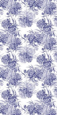 Roller blind for large window Blue bouquet