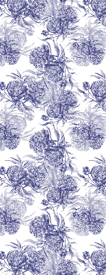 Roller blind for large window Blue bouquet