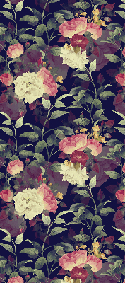 Fabric roller blind with a floral pattern