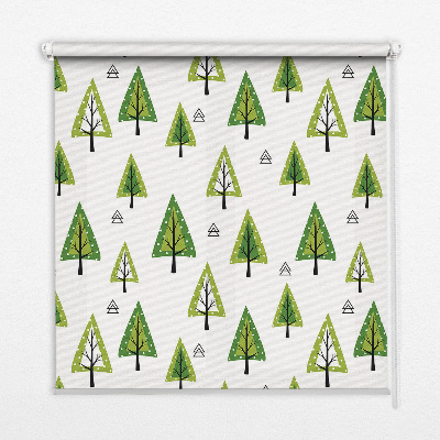Roller blind for large window Drawn forest