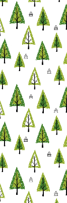 Roller blind for large windows with Drawn Forest print