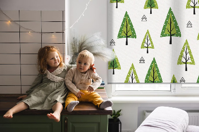 Roller blind for large window Drawn forest
