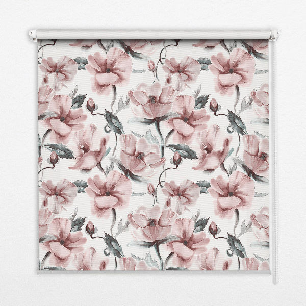 Fabric roller blind Pink flowers