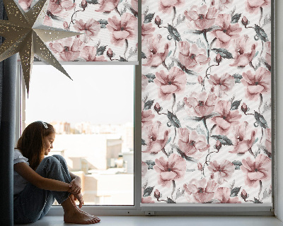 Fabric roller blind Pink flowers