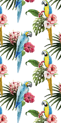 Roller blind for large window Parrot on flowers