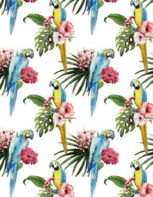 Roller blind for large window Parrot on flowers