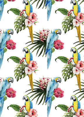 Roller blind for large window Parrot on flowers