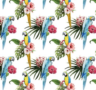 Roller blind for large window Parrot on flowers
