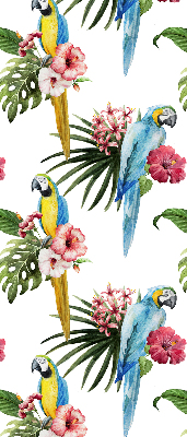 Roller blind for large window Parrot on flowers