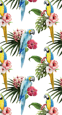Roller blind for large window Parrot on flowers