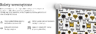 Fabric roller blind Drawn flowers