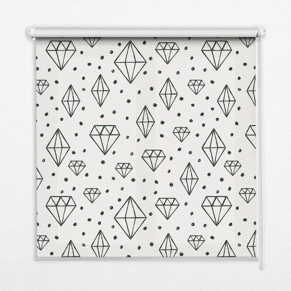 Modern roller blind Drawn diamonds
