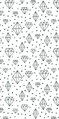 Modern roller blind with a drawn diamonds pattern