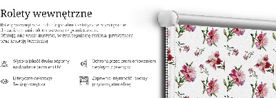 Roller blind for large window Pink flower