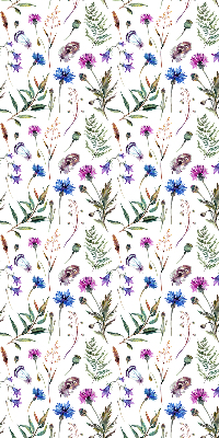 Fabric roller blind with a colorful floral pattern