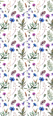 Fabric roller blind with a colorful floral pattern