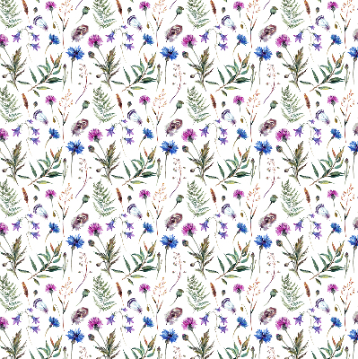 Fabric roller blind with a colorful floral pattern