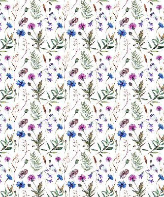 Fabric roller blind with a colorful floral pattern