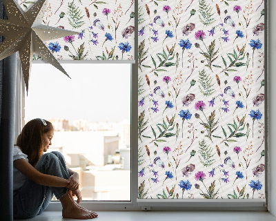 Fabric roller blind Colorful flowers