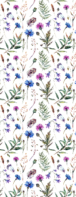 Fabric roller blind with a colorful floral pattern