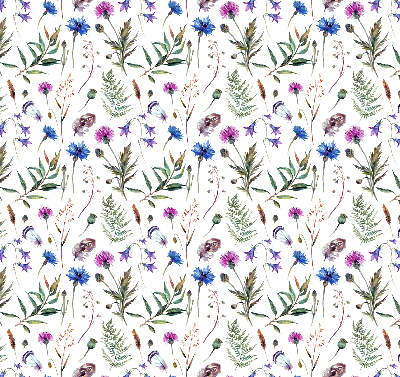 Fabric roller blind with a colorful floral pattern