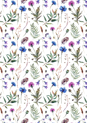 Fabric roller blind with a colorful floral pattern