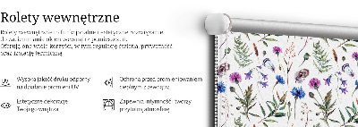 Fabric roller blind with a colorful floral pattern