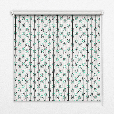 Roller blind for large window Small colorful fir trees