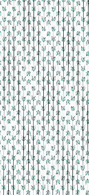 Roller blind for large window with small colorful fir tree pattern