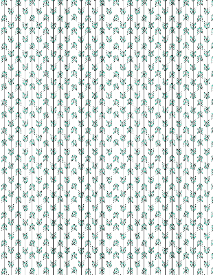 Roller blind for large window with small colorful fir tree pattern