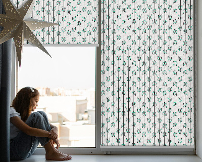 Roller blind for large window Small colorful fir trees