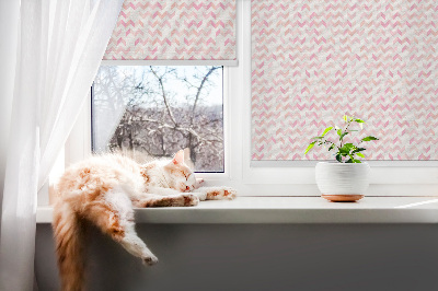 Fabric roller blind Pink up and down arrows