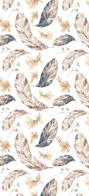 Roller blind for large window with leaves pattern