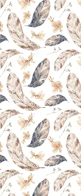 Roller blind for large window with leaves pattern