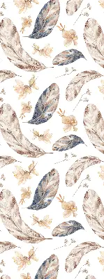 Roller blind for large window with leaves pattern