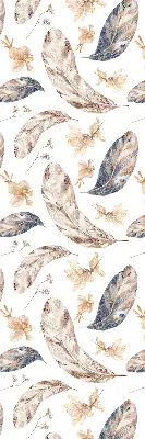 Roller blind for large window with leaves pattern