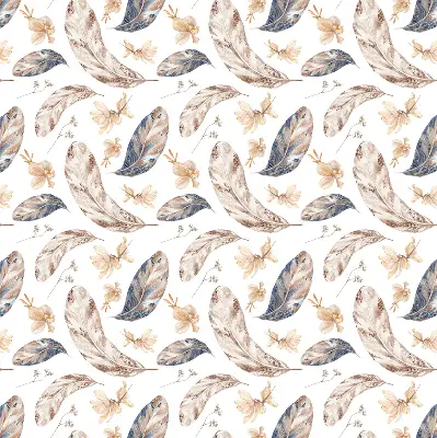 Roller blind for large window with leaves pattern