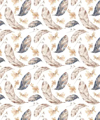 Roller blind for large window with leaves pattern