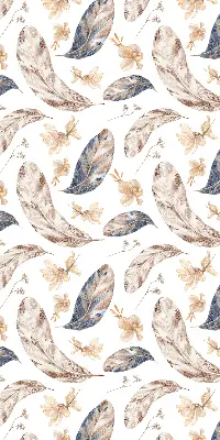 Roller blind for large window with leaves pattern