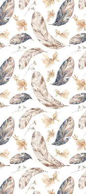 Roller blind for large window with leaves pattern