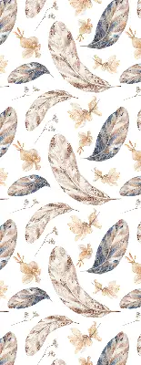 Roller blind for large window with leaves pattern