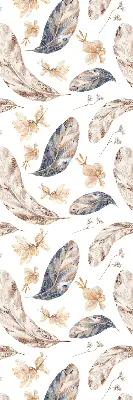 Roller blind for large window with leaves pattern