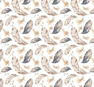 Roller blind for large window with leaves pattern