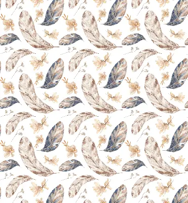 Roller blind for large window with leaves pattern