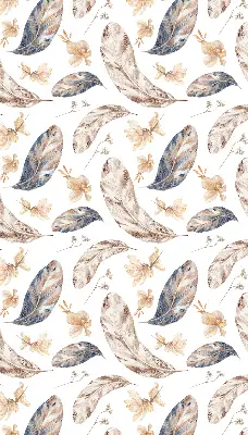 Roller blind for large window with leaves pattern